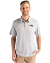 View image 4: New England Patriots Cutter & Buck Coastline Recycled Double Peached Mens Polo CONCRETE Front