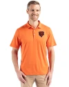 Chicago Bears Historic Cutter & Buck Coastline Epic Comfort Recycled Mens Polo College Orange Front Thumbnail Image