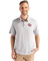 Oklahoma Sooners Vintage Cutter & Buck Coastline Epic Comfort Recycled Mens Polo CONCRETE Front Thumbnail Image