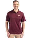 Virginia Tech Hokies College Vault Cutter & Buck Coastline Epic Comfort Recycled Mens Polo Bordeaux Front Thumbnail Image