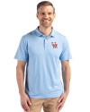 Ole Miss Rebels College Vault Cutter & Buck Coastline Epic Comfort Recycled Mens Polo Atlas Light Blue Front Thumbnail Image