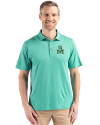 Marshall Thundering Herd College Vault Cutter & Buck Coastline Epic Comfort Recycled Mens Polo Kelly Green Front Thumbnail Image