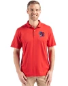 Buffalo Bisons Cutter & Buck Coastline Epic Comfort Recycled Mens Polo Red Front Thumbnail Image