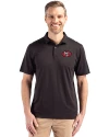 San Francisco 49ers Historic Cutter & Buck Coastline Recycled Double Peached Mens Polo Black Front Thumbnail Image
