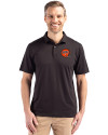 Cincinnati Bengals Historic Cutter & Buck Coastline Epic Comfort Recycled Mens Polo Black Front Thumbnail Image