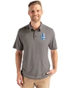 Detroit Lions Historic Cutter & Buck Coastline Epic Comfort Recycled Mens Polo Elemental Grey Front Thumbnail Image