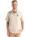 View image 13: Detroit Lions Historic Cutter & Buck Coastline Recycled Double Peached Mens Polo Wheat Front