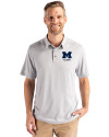 Michigan Wolverines Alumni Cutter & Buck Coastline Epic Comfort Recycled Mens Polo CONCRETE Front Thumbnail Image