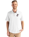 Cincinnati Reds Cooperstown Cutter & Buck Coastline Epic Comfort Recycled Mens Polo White Front Thumbnail Image