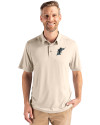 Miami Marlins Cooperstown Cutter & Buck Coastline Epic Comfort Recycled Mens Polo Wheat Front Thumbnail Image