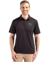 Cincinnati Bearcats College Vault Cutter & Buck Coastline Epic Comfort Recycled Mens Polo Black Front Thumbnail Image