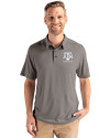 Texas A&M Aggies Alumni Cutter & Buck Coastline Epic Comfort Recycled Mens Polo Elemental Grey Front Thumbnail Image