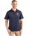 Washington Nationals Cooperstown Cutter & Buck Coastline Epic Comfort Recycled Mens Polo Navy Blue Front Thumbnail Image