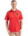 Atlanta Falcons Historic - Cutter & Buck Coastline Epic Comfort Recycled Mens Polo Red Front Thumbnail Image