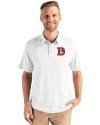Denver Broncos Historic Cutter & Buck Coastline Epic Comfort Recycled Mens Polo White Front Thumbnail Image