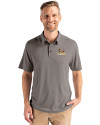 LSU Tigers Cutter & Buck Coastline Epic Comfort Recycled Mens Polo Elemental Grey Front Thumbnail Image