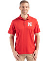 Nebraska Cornhuskers Cutter & Buck Coastline Epic Comfort Recycled Mens Polo Red Front Thumbnail Image