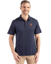 Virginia Cavaliers Cutter & Buck Coastline Epic Comfort Recycled Mens Polo Navy Blue Front Thumbnail Image
