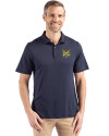 Quinnipiac Bobcats Cutter & Buck Coastline Epic Comfort Recycled Mens Polo Navy Blue Front Thumbnail Image