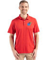 Kansas Jayhawks Cutter & Buck Coastline Epic Comfort Recycled Mens Polo Red Front Thumbnail Image