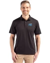 Middle Tennessee Blue Raiders Cutter & Buck Coastline Epic Comfort Recycled Mens Polo Black Front Thumbnail Image
