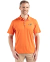 Miami Hurricanes Cutter & Buck Coastline Epic Comfort Recycled Mens Polo College Orange Front Thumbnail Image