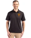 Tennessee Volunteers Cutter & Buck Coastline Epic Comfort Recycled Mens Polo Black Front Thumbnail Image