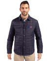 Tampa Bay Buccaneers Americana Cutter & Buck Rainier PrimaLoft® Mens Eco Insulated Quilted Shirt Jacket Dark Navy Front Thumbnail Image