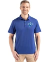 Indiana State Sycamores Cutter & Buck Coastline Epic Comfort Recycled Mens Polo Tour Blue Front Thumbnail Image