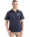 Georgetown Hoyas Cutter & Buck Coastline Epic Comfort Recycled Mens Polo Navy Blue Front Thumbnail Image