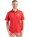 Houston Cougars Cutter & Buck Coastline Epic Comfort Recycled Mens Polo Red Front Thumbnail Image