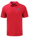 View image 3: New England Patriots NFL Helmet Cutter & Buck Coastline Recycled Double Peached Mens Polo Cardinal Red Mannequin