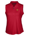 Midwestern State Mustangs Cutter & Buck Forge Stretch Womens Sleeveless Polo Cardinal Red Mannequin Thumbnail Image