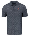 Oklahoma State Cowboys Wrestling Pete Cutter & Buck Pike Eco Pebble Print Stretch Recycled Mens Polo Black/White Mannequin Thumbnail Image