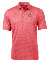 St. Louis Cardinals Cutter & Buck Pike Banner Print Stretch Mens Polo Cardinal Red Mannequin Thumbnail Image