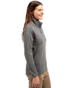 NDSU Bison Vintage Cutter & Buck Adapt Eco Knit Stretch Recycled Womens Half Zip Pullover Elemental Grey Side Thumbnail Image