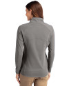 NDSU Bison Vintage Cutter & Buck Adapt Eco Knit Stretch Recycled Womens Half Zip Pullover Elemental Grey Back Thumbnail Image