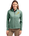 NDSU Bison Vintage Cutter & Buck Adapt Eco Knit Heather Recycled Womens Full Zip Hunter Heather Front Thumbnail Image