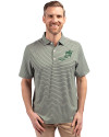 NDSU Bison Vintage Cutter & Buck Forge Eco Double Stripe Stretch Recycled Mens Polo Hunter/White Front Thumbnail Image