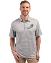 NDSU Bison Vintage Cutter & Buck Forge Eco Double Stripe Stretch Recycled Mens Polo Polished/White Front Thumbnail Image