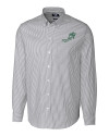 NDSU Bison Vintage Cutter & Buck Stretch Oxford Stripe Mens Big and Tall Long Sleeve Dress Shirt Charcoal Mannequin Thumbnail Image