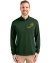 NDSU Bison Vintage Cutter & Buck Virtue Eco Pique Recycled Quarter Zip Mens Pullover Hunter Green Front Thumbnail Image
