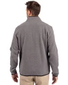 NDSU Bison Vintage Cutter & Buck Cascade Eco Fleece Mens Quarter Zip Jacket Elemental Grey/Black Back Thumbnail Image