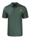NDSU Bison Vintage Cutter & Buck Pike Eco Tonal Geo Print Stretch Recycled Mens Polo Hunter Green Mannequin Thumbnail Image