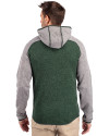 NDSU Bison Vintage Cutter & Buck Mainsail Full Zip Hooded Mens Jacket Hunter Heather/Polished Heather Back Thumbnail Image