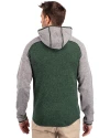 NDSU Bison Cutter & Buck Mainsail Full Zip Hooded Mens Jacket Hunter Heather/Polished Heather Back Thumbnail Image