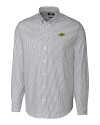 NDSU Bison Cutter & Buck Stretch Oxford Stripe Mens Long Sleeve Dress Shirt Charcoal Mannequin Thumbnail Image