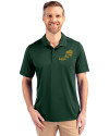 NDSU Bison Vintage Cutter & Buck Prospect Eco Textured Stretch Recycled Mens Short Sleeve Polo Hunter Green Front Thumbnail Image