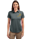 NDSU Bison Vintage Cutter & Buck Prospect Eco Textured Stretch Recycled Womens Short Sleeve Polo Elemental Grey Front Thumbnail Image