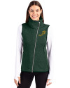 NDSU Bison Vintage Cutter & Buck Mainsail Sweater Knit Womens Asymmetrical Vest Hunter Heather Front Thumbnail Image